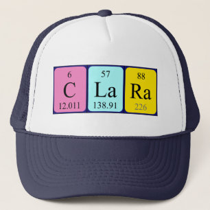 Boné Nome de mesa periódica Clara