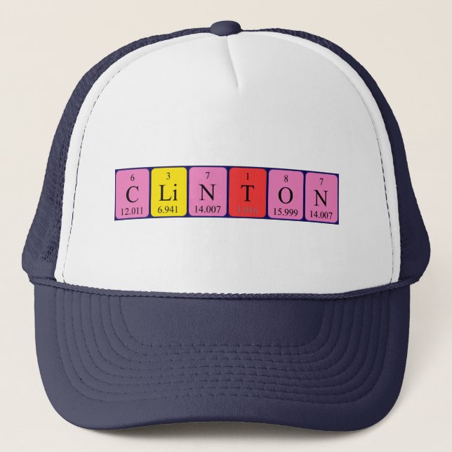 Boné Nome de mesa periódica Clinton que (Frente)