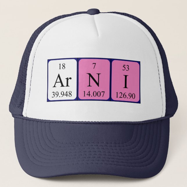 Boné Nome de mesa periódica da Arni que (Frente)