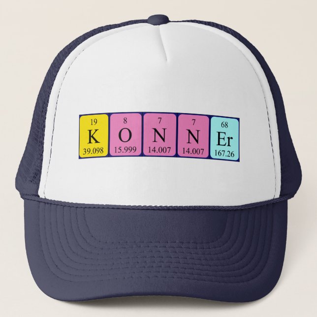 Boné Nome de mesa periódica do Konner que (Frente)