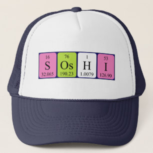 Boné Nome de mesa periódica do Soshi que
