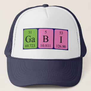 Boné Nome de mesa periódica Gabi que