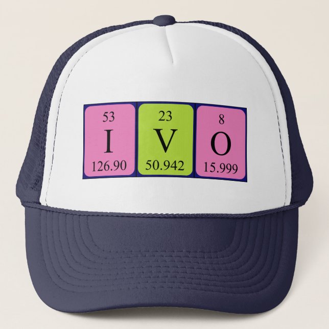 Boné Nome de mesa periódica Ivo que (Frente)