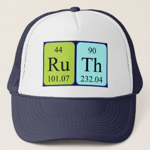 Boné Nome de mesa periódica Ruth que