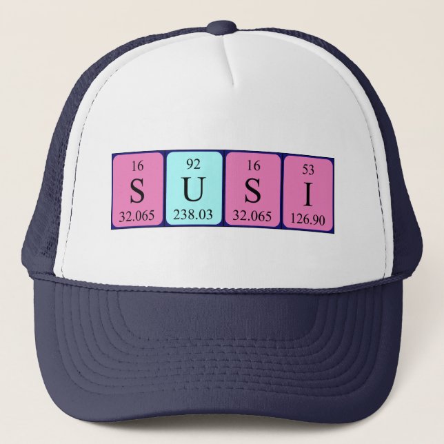 Boné Nome de mesa periódica Susi que (Frente)