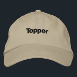Boné Nome de Texto do Topo da Cores do Khaki Personaliz<br><div class="desc">Nome do Texto Topper com o bloco da Oesco Font Hats ou Bonés Texto a cores pretas,  Khaki color Hat É muito útil para estudantes de escola ou de faculdade Topper da turma da escola ou da faculdade Bonitos e Legal chapéus para estudantes</div>