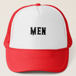 Boné Nome de texto masculino com cor branca e vermelha