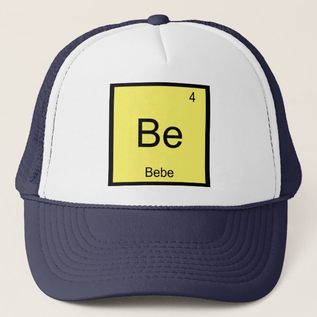 Boné Nome do Bebê Química Elemento Tabela Periódica (Frente)