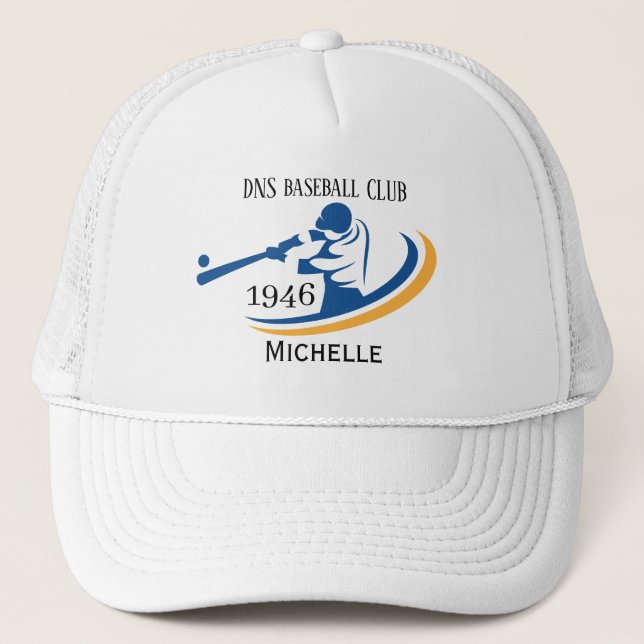 Boné Nome do Clube de Beisebol Personalizado Clássico (Frente)