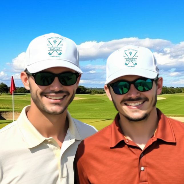 Boné Nome do Clube de Golfe Clássico Turquesa (Criador carregado)