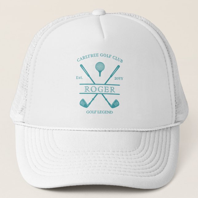 Boné Nome do Clube de Golfe Clássico Turquesa (Frente)