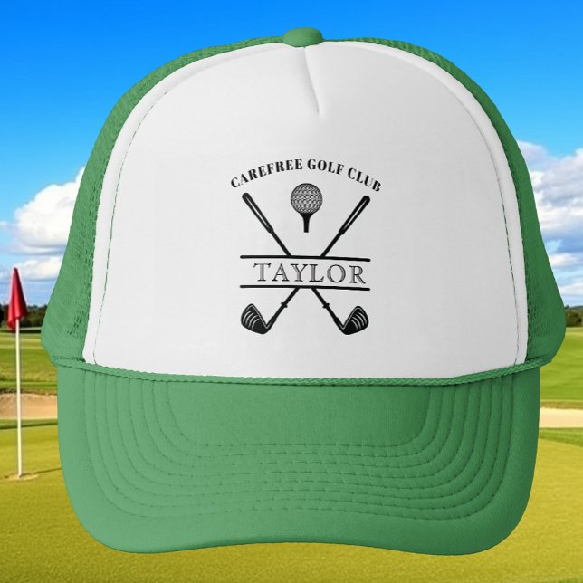 Boné Nome do Clube de Golfe Personalizado Branco Verde (Criador carregado)