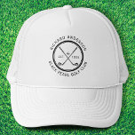 Boné Nome do Clube de Golfe Personalizado Elegante<br><div class="desc">Aqui na AdeliaGifts nós amamos este Elegante Personalizado Clube de Golfe Nome Trucker Hat e achamos que você também vai adorar. O presente perfeito ou apenas se trate! Temos uma enorme seleção de produtos com a maioria dos designs disponíveis para Homens,  Mulheres e Crianças. Olha para eles!</div>