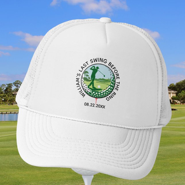 Boné Nome do Golfista da Festa de Solteiro Último Swing (Criador carregado)