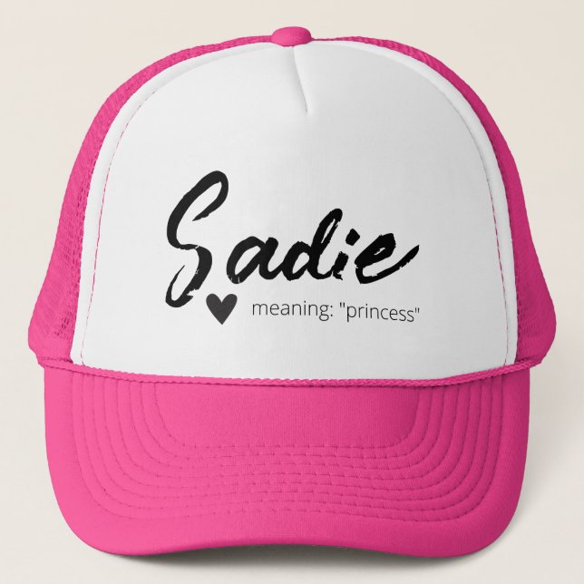 Boné Nome do Sadie Reveal Significa Texto Moderno Mínim (Frente)