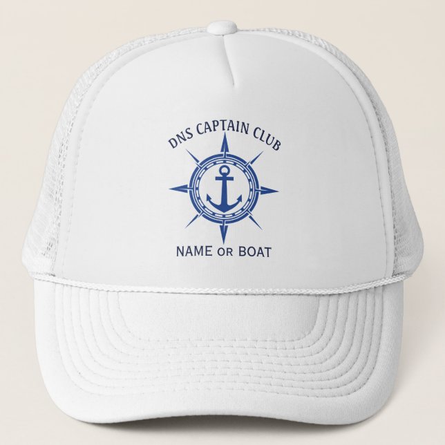 Boné Nome do Seu Barco Capitão  (Frente)