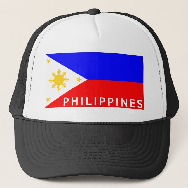 Boné Nome do texto do país da bandeira de Filipinas (Frente)