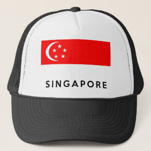 Boné nome do texto do país da bandeira de singapore