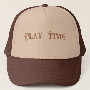 Boné Nome do Texto do Tempo de Reprodução com cor Tan e