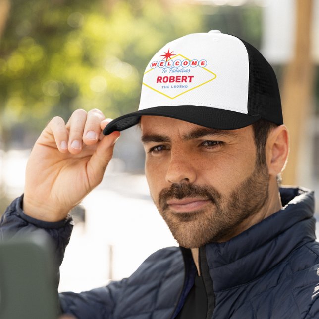 Boné Nome e Título Funny Vegas Sinal (Criador carregado)