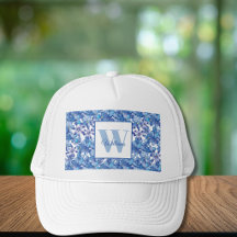 Nome Floral Azul Monograma