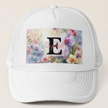 Nome monograma em aquarela Flores em pastos