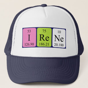 Boné Nome periódico da mesa Irene que