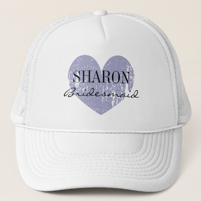 Boné Nome personalizado, "bridesmaid hat for Bride" (Frente)