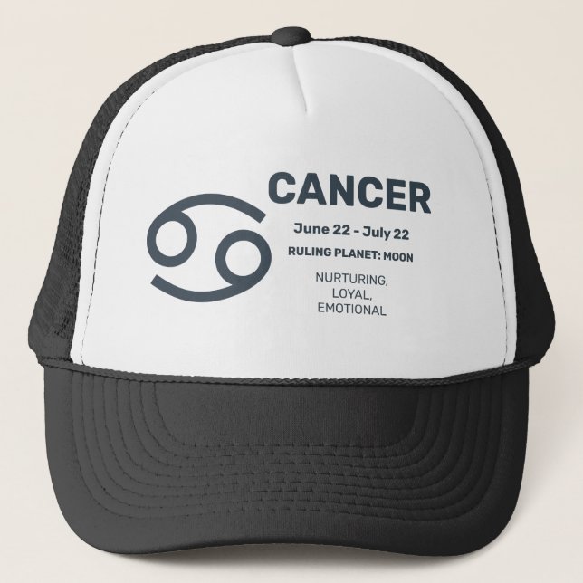 Boné Nome Personalizado / Cancer de Sinal de Zodíaco de (Frente)
