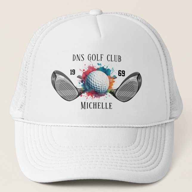 Boné Nome Personalizado de Taco de Golfe Clássico (Frente)