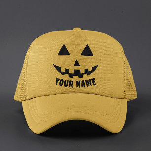 Boné Nome personalizado do abóbora preto e branco