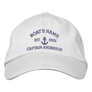 Boné Nome Personalizado do Barco e do Capitão
