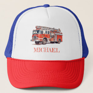 Boné Nome Personalizado do Caminhão de Fogo Vermelho Mo