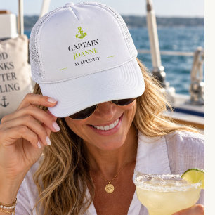 Boné Nome personalizado do capitão e nome do barco náut