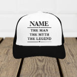 Boné Nome Personalizado O Homem O Mito A Legenda<br><div class="desc">Nome Personalizado O Homem O Mito A Legenda</div>