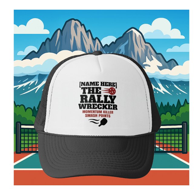 Boné Nome Personalizado Pickleball Rally Wrecker (PERSONALIZED NAME TRUCKER HAT)