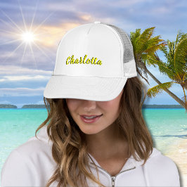 Boné Nome Personalizado Preto | Cor Amarelo-Neão