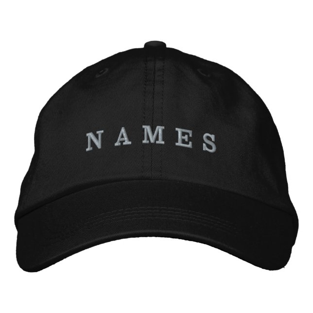 Boné Nome Personalizado Preto Simples (Frente)
