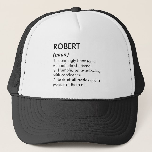 Boné Nome Robert, Nome editável, Nome personalizado (Frente)