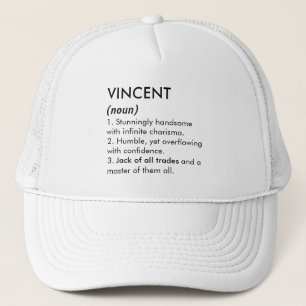Boné Nome Vincent, Nome editável, Nome personalizado