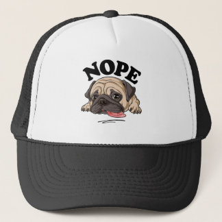 Boné Nope Pug Shirt Preguiçoso Crianças Engraçadas Mulh