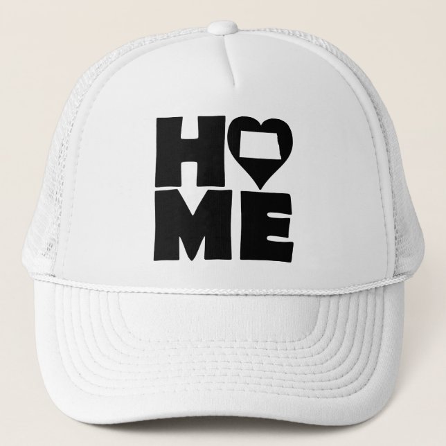 Boné North Dakota Home Heart State Ball Cap Trucker Hat (Frente)