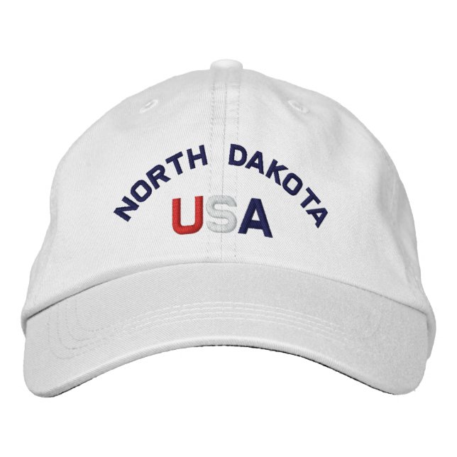 Boné North Dakota USA Embroidered White Hat (Frente)