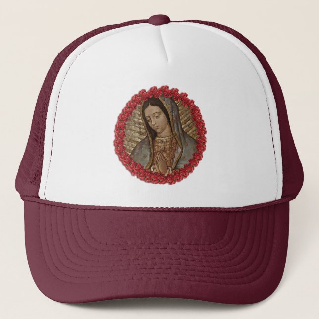 BONÉ NOSSA SENHORA GUADALUPE COM ROSAS ESPANHÓIS (Frente)