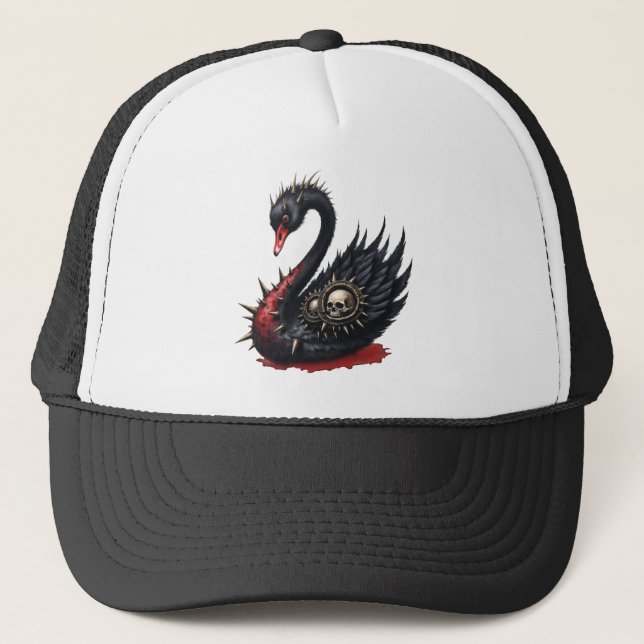 Boné Not Your Average Swan – Spikes, Skulls & Sass.  (Frente)