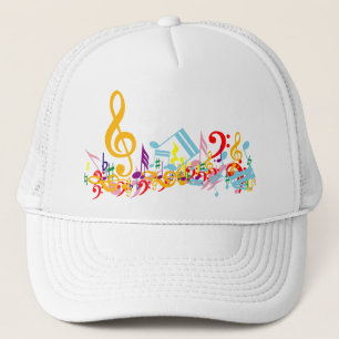 Boné Notas Musicais Coloridas