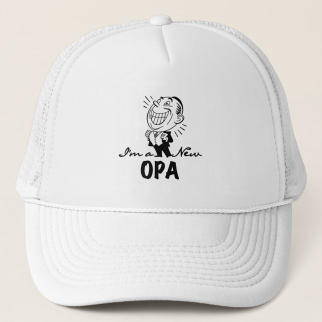 Boné Novas camisetas e presentes de avô sorridentes (Frente)