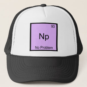 Boné Np- Sem Problemas Símbolo de Elemento Químico Engr