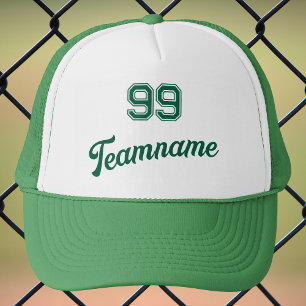 Boné Número do jogador personalizado do baseball verde
