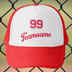 Boné Número do jogador personalizado do baseball vermel